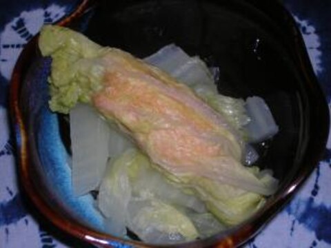 ☆酒蒸し～～♪☆鮭のロール白菜